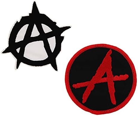Anarchy Symbol Anarchism Logo Embroidered Iron On Patches Punk Goth Emblem