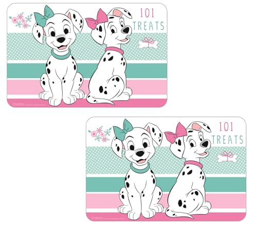 Lot de 2 sets de table compatibles avec 101 dalmatiens chiens et chiots (set blanc n° 3)