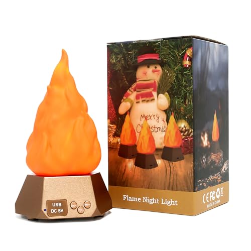 Image of LIDORE Rechargeable Bluetooth Speaker Flame Night Light, 3 Modes, Indoor Ambiance Lamp, Outdoor Camping Decor Torch Light (2 Pack)
