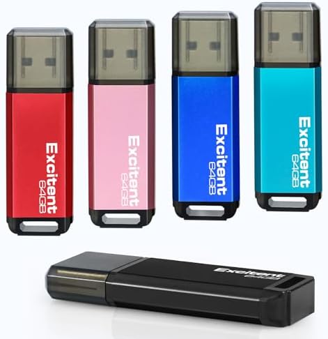 Amazon.com: 5 Pack 64GB USB Flash Drives,USB 2.0 Thumb Drive 64GB ...