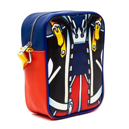 Disney Vegan Leather Crossbody Backpack for Men and Women with Adjustable Strap, Kingdom Hearts Sora Character Close Up, Multi Color2