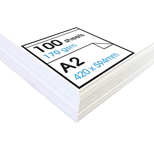 Artway Studio - Acid Free A2 Cartridge Paper for Drawing - Ideal for Dry Art Applications - 170gsm - A2 (100 Sheets)