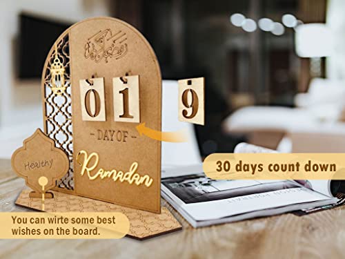 Hitopin 2 Pieces Ramadan Advent Calendar Countdown Calendars Decorations Eid Mubarak Calendar Eid Calendar Decorations, 30 Days Eid Mubaraks, Ramadan Gift For Kids, Eid Decor, Home Party Ornament #TOP1