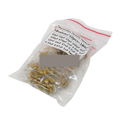 Condensateurs monolithiques 50V 20PF à 1UF assortiment de 180 pièces pour kit électronique DIY