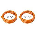 ✅ INCLUYE: 2 tubos naranja para gas butano de 1,3 metros. También incluye 2 arandelas para la instalación.