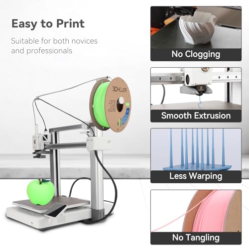 Image of 3DHoJor PLA Pro (Plus) Filament 1.75mm, 3D Printer Filament,1kg*4 Bundle Cardboard Spool 3D Printing Filament, Dimensional Accuracy + /- 0.03 mm-Peak Green+Orange+Yellow+Red
