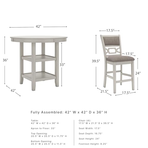 Round Dining Table Set for 4, Counter Height