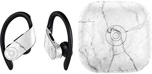 Skinit Decal Audio Skin Compatible with PowerBeats Pro - White Marble Design