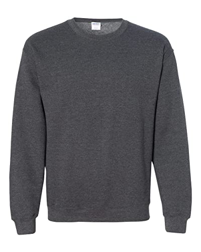 Gildan Moletom masculino de l com gola redonda, estilo G18000, Cinza escuro - laranja, XL