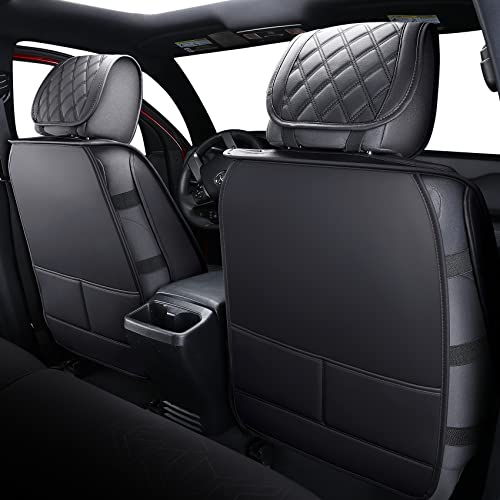 Image of Aierxuan Front Toyota Tacoma Seat Covers Waterproof Leather (Black)