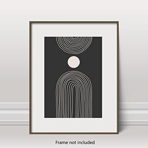 IKORNUO Abstract Boho Wall Art Prints for Living Room, Bedroom, Kitchen, Bathroom Wall Decor, Minimalistic Room Decor Poster & Pictures, Black and White Wall Art, Set of 4, 8" x 10", Unframed.