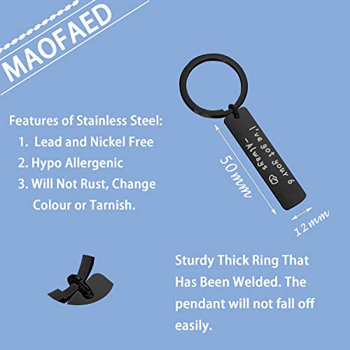 image for MAOFAED Police Gift I've Got Your 6 Always Keychain Military Wife Gift