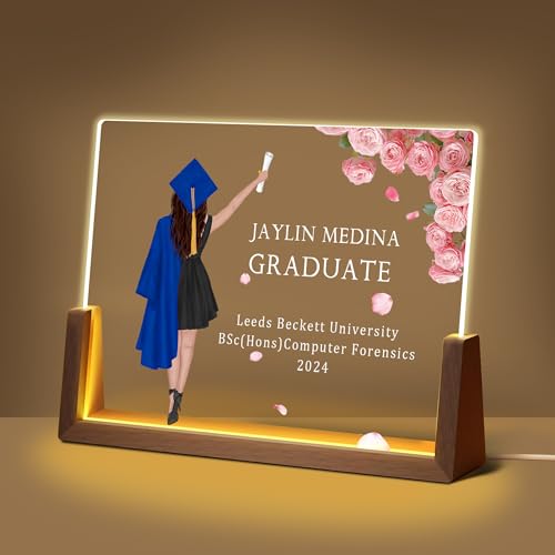 Personalized 2026 Graduation Unique Gifts For Girls Her, Customized High School College Class Of 2026 Graduation Gifts For Girls Daughter BFF Women, Custom Acrylic Plaque Night Lights With Name Text