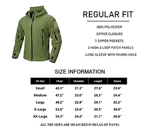 CARWORNIC Men's Tactical Fleece Jacket Warm Winter Military Hooded Jacket Outdoor Sport Hiking Coat - Image 7