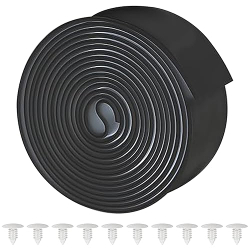 Lawn Chair Webbing, 2\" x10ft Black Vinyl Straps for Patio Chairs Repair, Heavy-Duty Weatherproof PVC Replacement Straps with 10 Rivets for Outdoor Lawn Furniture, Lounge Chairs