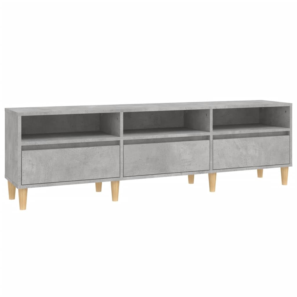 Mobile TV basso grigio cemento, 150 x 30 x 44,5 cm, in legno