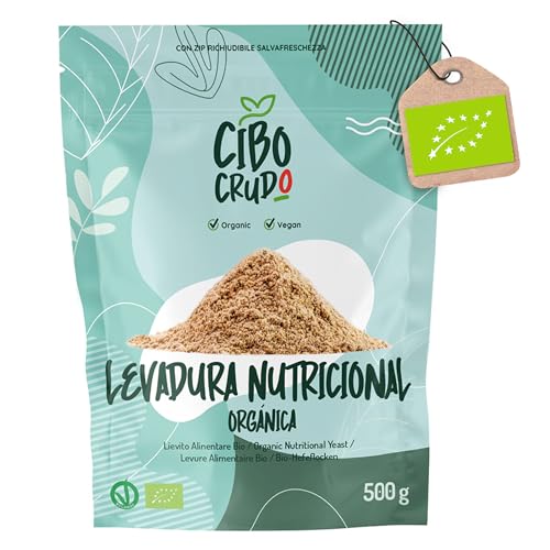 Levadura Nutricional Ecologica en Copos - 500g. Naturalmente Sin Gluten Lactosa y Gasificantes. Alternativa a la Levadura de Cerveza. Organic Nutritional Yeast Flakes.