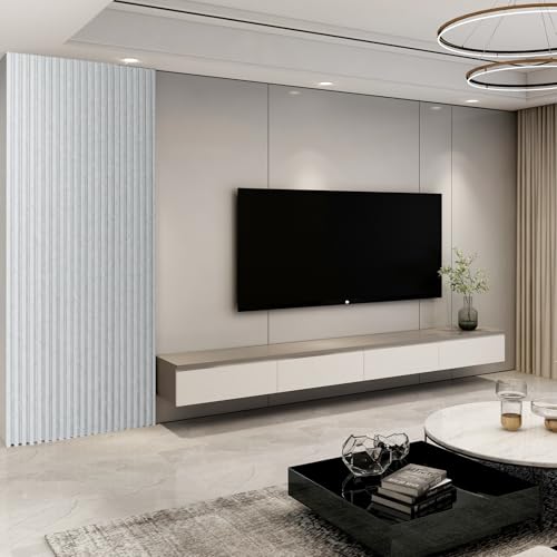 Image of Art3d 96 x 6 Inch WPC Slat Wall Paneling for Interior Decor, 8-Pack, Slate