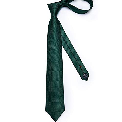 Dibangu Solid Emerald Green Tie For Men Wedding Business Silk Necktie Handkerchief Plain Ties And Pocket Square Set #TOP4