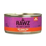 Rawz Natural Premium Pate Canned Cat Wet Food - Made with Real Meat Ingredients No BPA or Gums - 5.5oz Cans 24 Count (Rabbit)