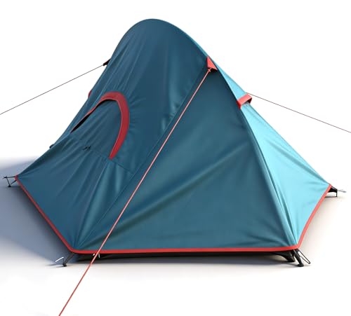 Zelt 2 Personen, Camping Kuppelzelt Einstab Ultraleicht, wasserdicht & Winddicht, 3-4 Saison, Doppelwand Trekking Hiking Backpacking Einmann Biwakzelt