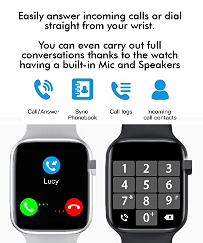 Time Flies X5 Smart Watch Call Receive/Dial Upgraded 2023 Smartwatch Water Resistant Fitness Version With Temperature, Heart Rate, Sleep, Blood Oxygen, Step Counter For Men Women (White) #TOP2