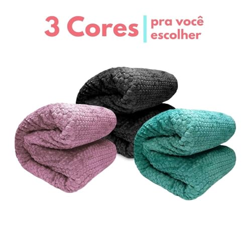 Manta Cobertor Aveludado Casal Padrão Lugano (Preto)