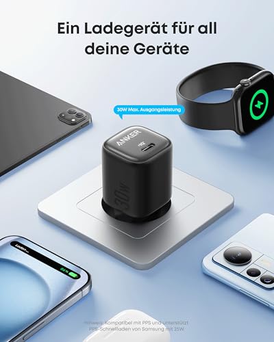 Anker 30W USB C Ladegerät, kompaktes GaN USB C Netzteil – Ansicht 6