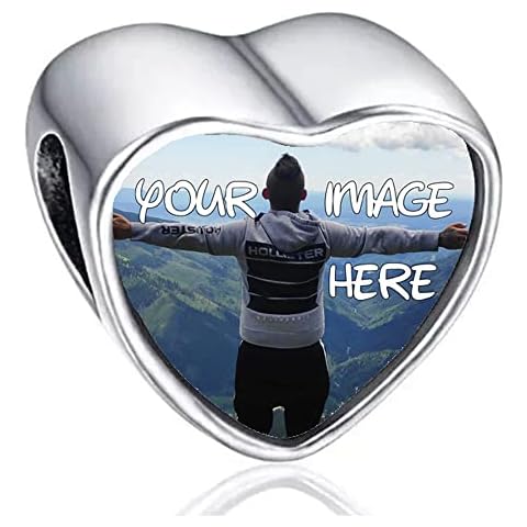 2Burned Personalised Heart Photo Charm Bead Cover