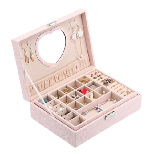 Boîte à bijoux en bois violette, le cadeau romantique en cœur avec serrure sécurisée