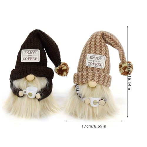 TQUXNGA Gnomes Peluche, Gnomes farcis scandinaves Faits à la, Coffee, B – vue 3