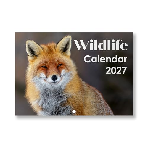 2027 Wildlife Wall Calendar - Nature Photography - Foxes Deer Owls - Month to View Planner - A3 When Open - Premium 170gsm Silk Paper