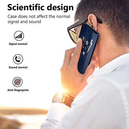 Ocase Samsung Galaxy S10 Case [ Card Slot ] [ Kickstand ] [Tpu Shockproof Interior ] Leather Flip Wallet Case For Samsung Galaxy S10 Devices (Blue) #TOP6