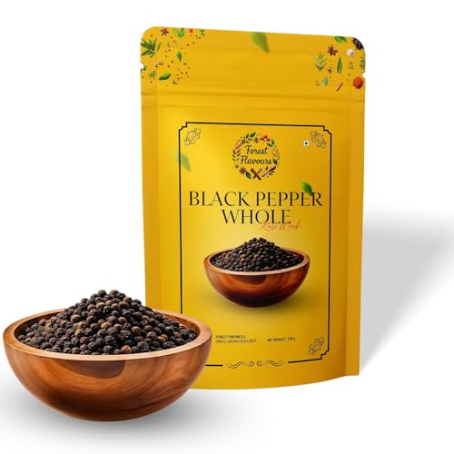 Image of Forest Flavours Black Pepper (Kali Mirch) Whole | Bold Kerala Origin | Farm Fresh Spices (200 g)