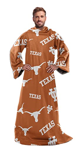 Northwest NCAA Texas Toss Silk Touch Comfy Throw with Sleeves 48" x 71"