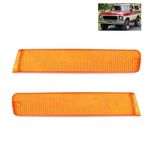 YSHAP Amber Front Turn Signal Lights Compatible with 1973 1974 1975 1976 1977 1978 1979 F-ord F-150 Truck 1978-1979 Bronco Left & Right Front Turn Signal Lights Amber