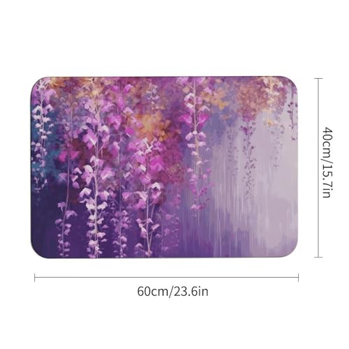 Tapis absorbant fleurs abstraites pour intérieur et extérieur