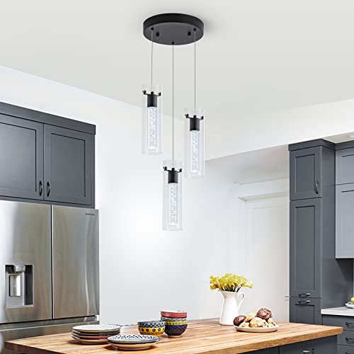 Image of Kitchen Lighting Pendant,Modern Pendants with Black Finish,3 Light