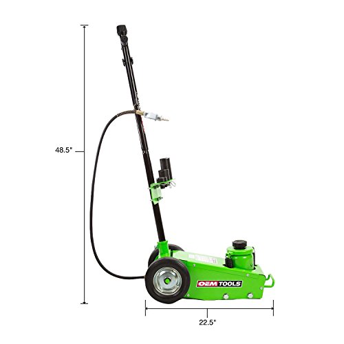 Oemtools 24851 22 Ton Air / Hydraulic Truck Jack | Fits Easily And Safely Between Wheels Of Tandem Axle Vehicles | Minimum Height Of 8-7/8 Inch | Tool For Repairing Trucks, Trailers, Rvs , Buses, Etc. #TOP2
