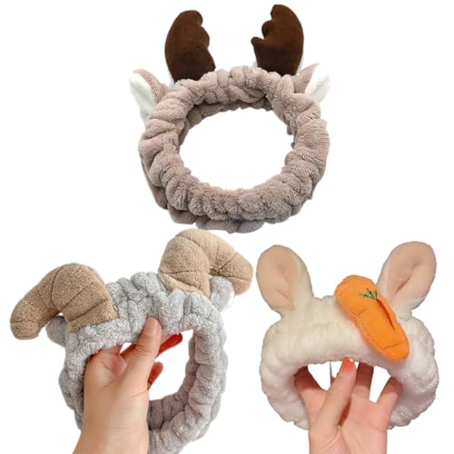 Fasce per capelli in peluche da 3 pezzi, fasce per capelli morbide cosmetiche in velluto corallo, lavaggio quotidiano del viso, fasce elastiche morbide, fasce elastiche per donne e ragazze