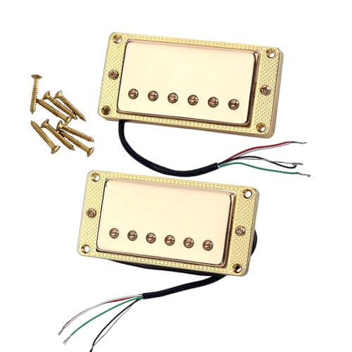 Ogdni Guitar Humbucker Pickups Set,Double Coil Neck and Bridge Pickup Replacement Parts for LP Electric Guitar (GOLD-1) (GMC89)