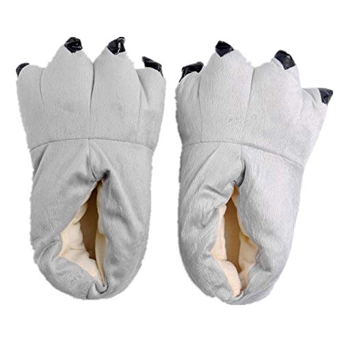 Unisex Cozy Flannel House Monster Slippers Halloween Animal Costume Paw Claw Shoes