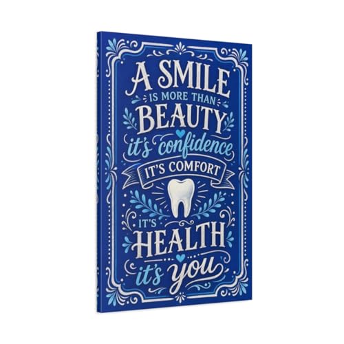 Toile dentaire Vintage Smile de 60x90 cm pour decoration murale de cabinet