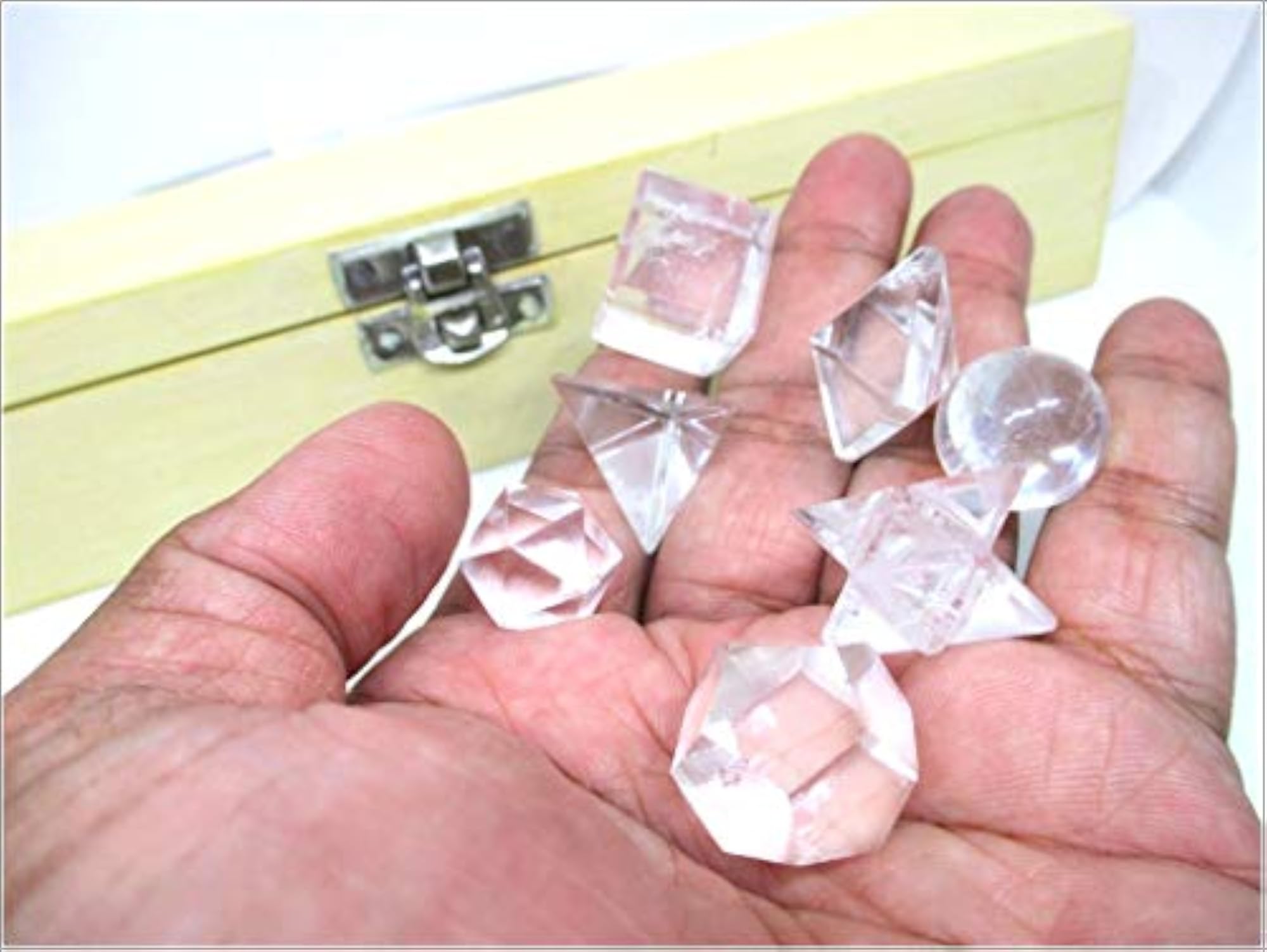 7 Crystal Quartz Geometry Stone Set with Box, Healing Crystals