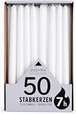 pajoma® Bougies bâton blanches 50 pièces | Hauteur 25 cm, durée de combustion env. 7 heure...