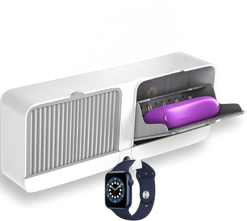 FOMQUALZI Self Adhesive Wall Soap Holder with Cover & Drain Tray, Waterproof Soap Dish Case for Bathroom & Kitchen, No Drill Wall Mounted Soap Organizer, Space Saving Soap Storage Box