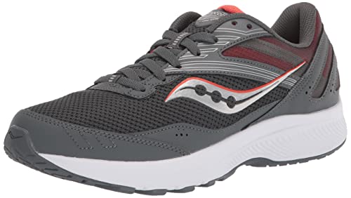 Saucony Men's Cohesion 15 Sneaker, Shadow/Poppy, 10 Wide