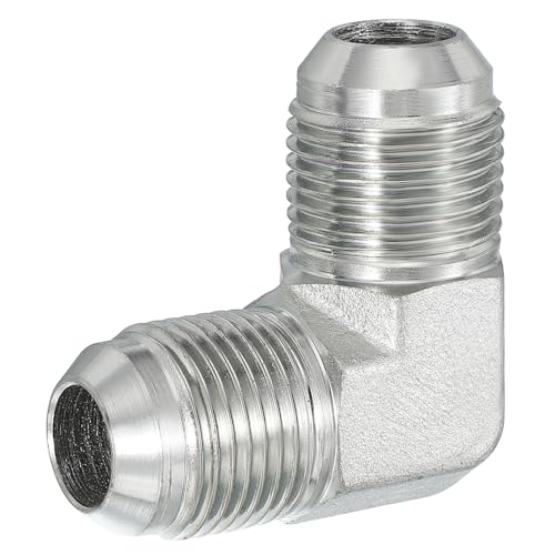 Image of PATIKIL Hex Reducing Nipple Connectors Pipe Adapter 7 /8 inch Male 37 Flare JIC x 7 /8 inch g Male 90 Adapter, Pipe Fitting Reducer Nipple Adapter Plated Steel Hydraulic Fitting