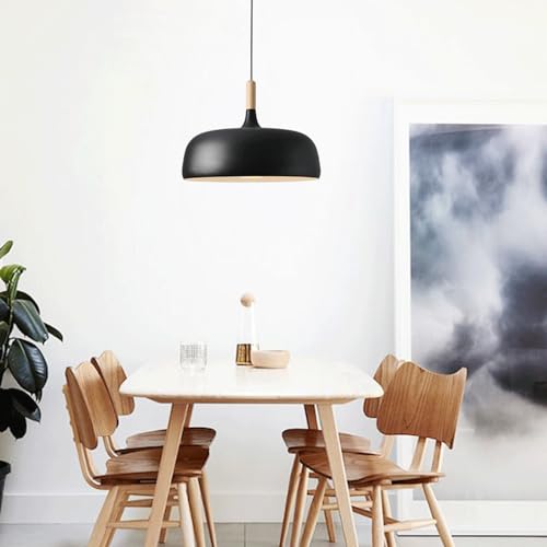 Lustre industriel en métal noir et suspension créative E27 design rétro