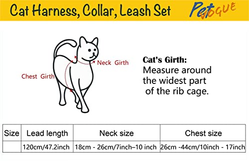 PetVogue-Basic-Full-Body-Cat-Harness-With-Leash-Set-For-Walking-Escape-Proof-Adjustable-Durable-For-Cats-Adjustable-Leash-With-Reflective-Strip-For-Large-Medium-Small-Cat-Blue